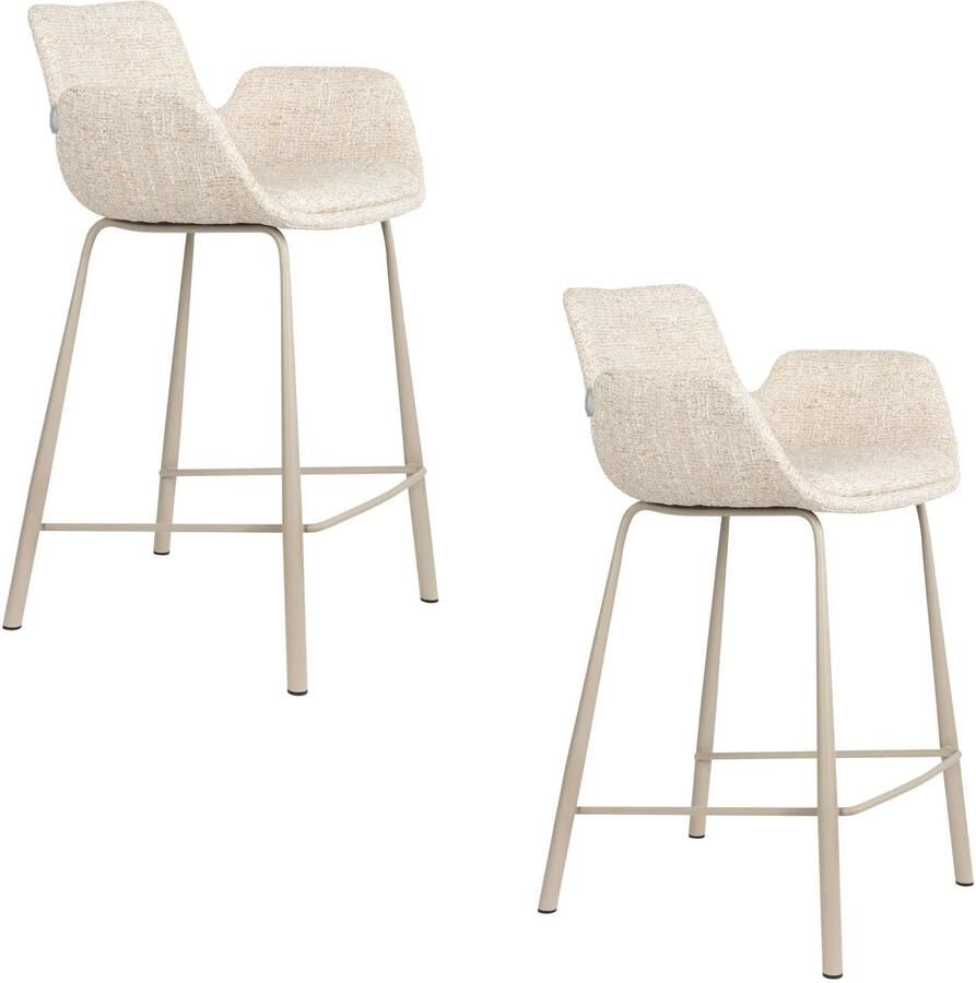 Zuiver barkrukken Brit zithoogte 67 5 cm beige (set van 2)