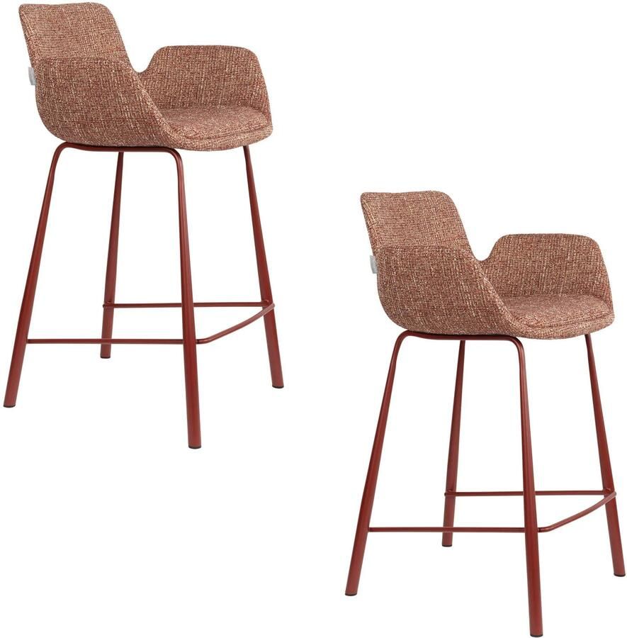 Zuiver barkrukken Brit zithoogte 67.5 cm rood (set van 2)