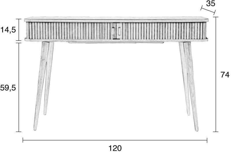 Zuiver Barbier Consoletafel Wandtafel Hout Zwart - Foto 5