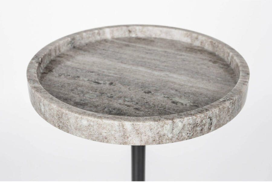 Zuiver Cocktail Bijzettafel Rond 25 cm Marmer Grijs - Foto 3