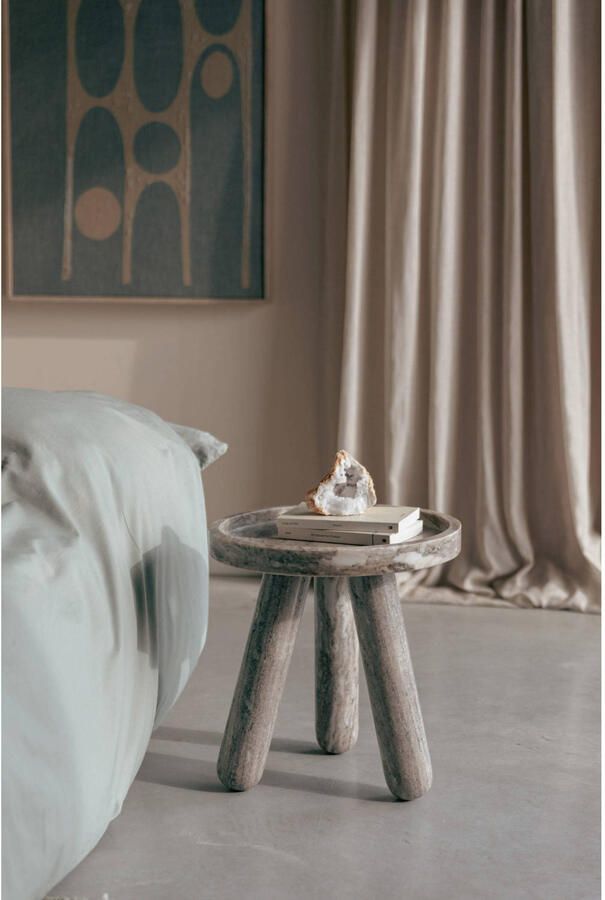 Zuiver Cosmopolitan Bijzettafel Rond 40 cm Marmer Bruin - Foto 3