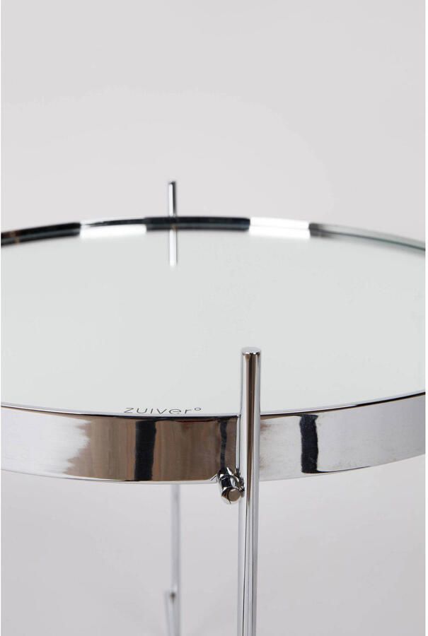 Zuiver Cupid Bijzettafel Rond 43 cm Glas Metaal Zilver - Foto 3