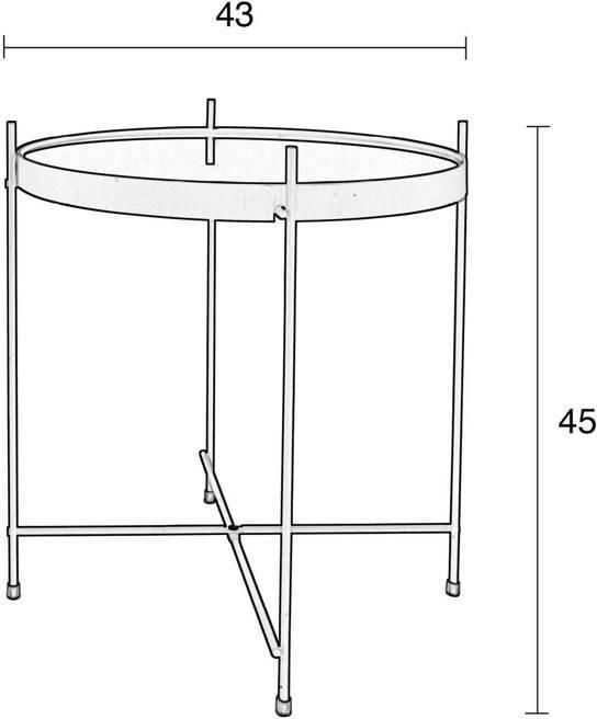 Zuiver Cupid Bijzettafel Rond 43 cm Glas Metaal Zilver - Foto 4