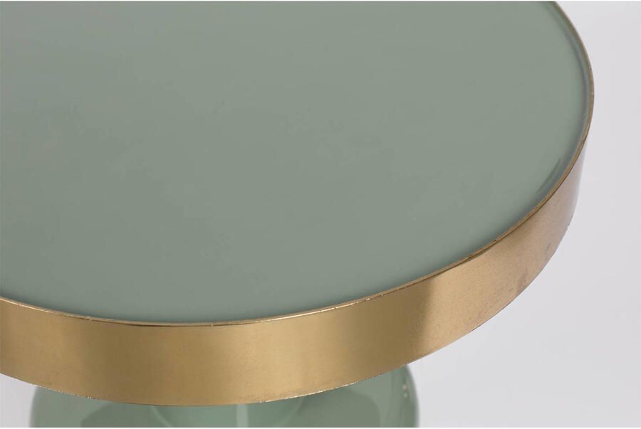 Zuiver Glam Bijzettafel Rond 36 cm Groen Goud - Foto 3