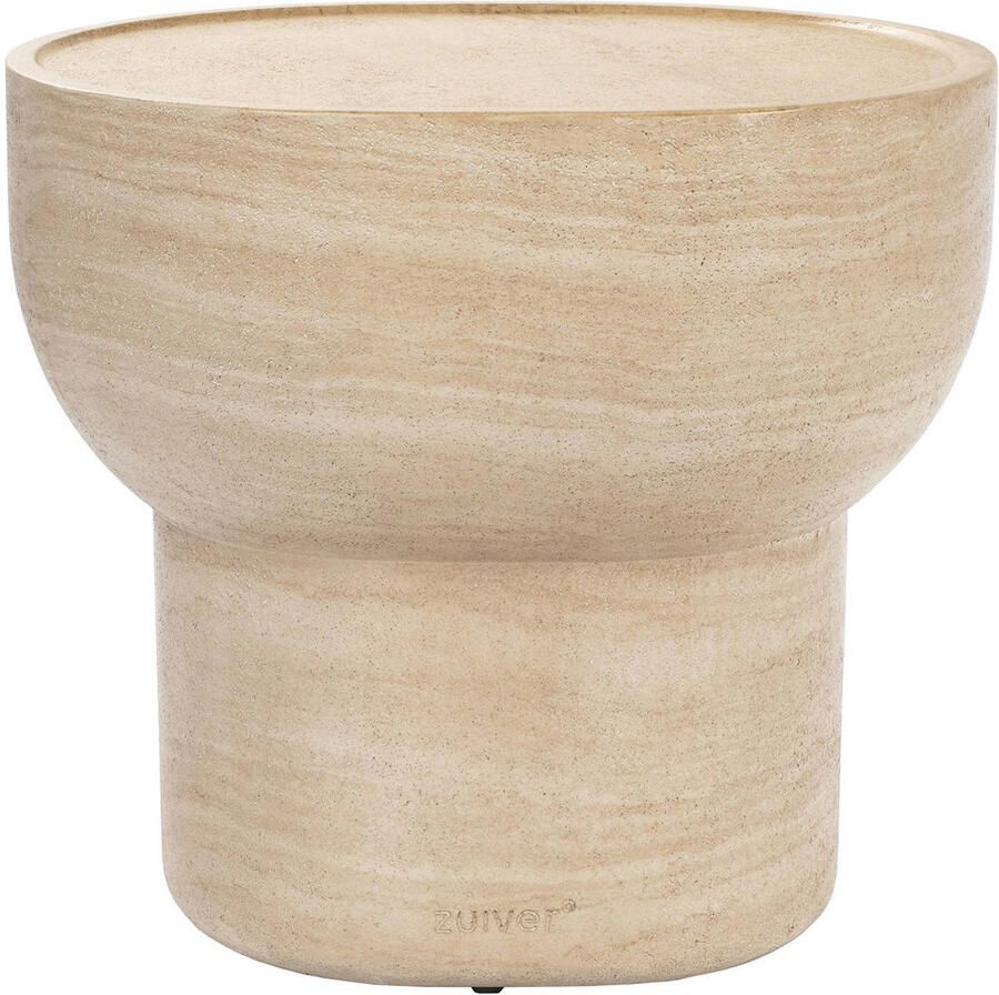 Zuiver Ovale Bijzettafel Noble Travertinlook 50 x 42cm Beige - Foto 3