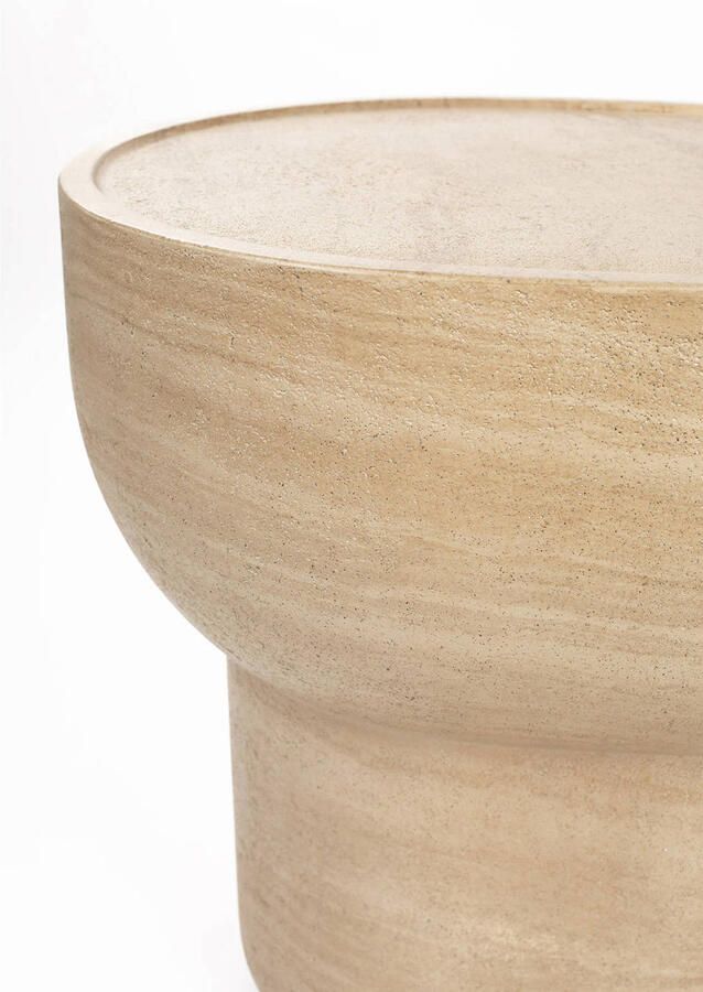 Zuiver Ovale Bijzettafel Noble Travertinlook 50 x 42cm Beige - Foto 2