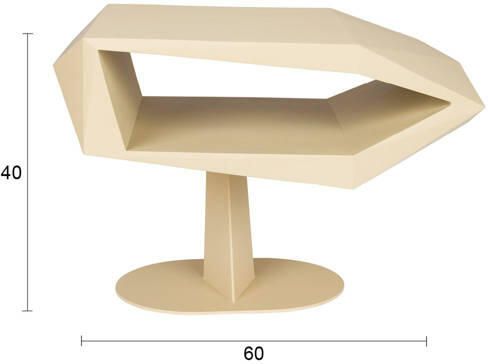 Zuiver Bijzettafel North Resin en staal 60 x 40cm Beige - Foto 2