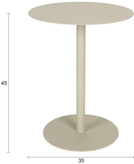 Zuiver Snow Bijzettafel Rond 35 cm Metaal Beige - Foto 3