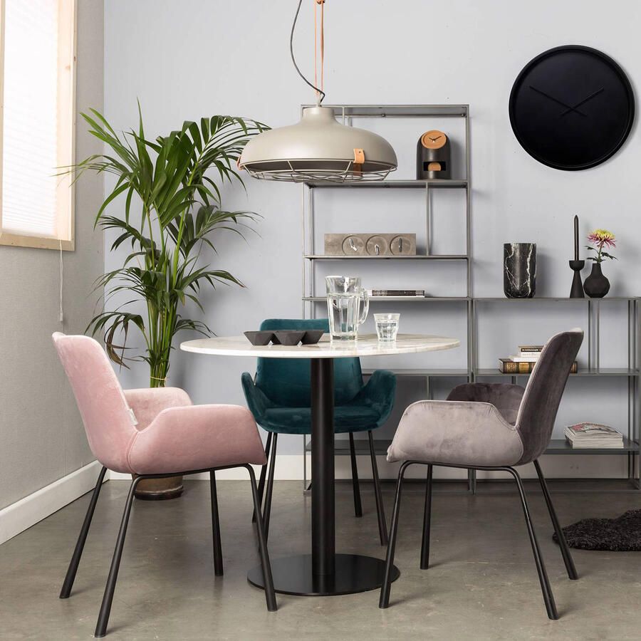 Zuiver Brit Eetkamerstoelen met armleuning Donkergrijs Set van 2