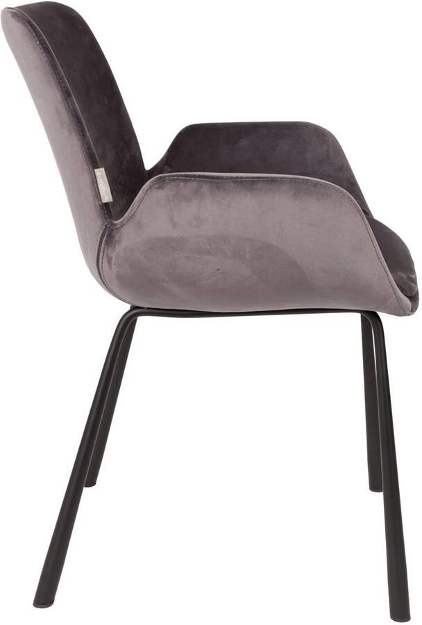 Zuiver Brit Eetkamerstoelen met armleuning Donkergrijs Set van 2 - Foto 4