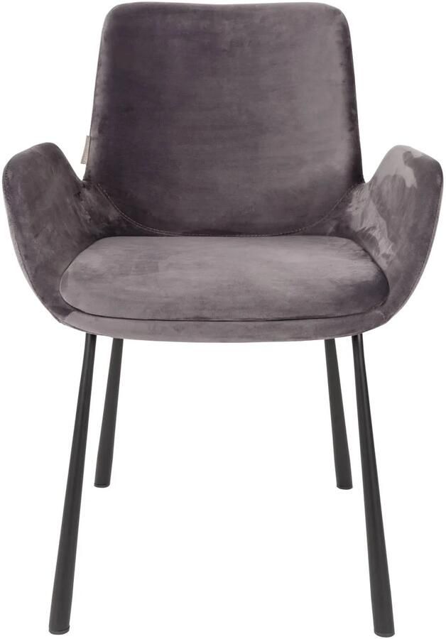 Zuiver Brit Eetkamerstoelen met armleuning Donkergrijs Set van 2 - Foto 5