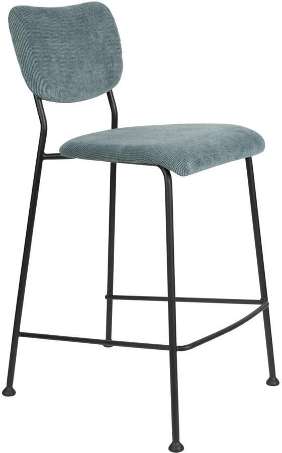 Zuiver Benson Barkrukken rugleuning 64 5 cm Grijs Blauw Set van 2 - Foto 3
