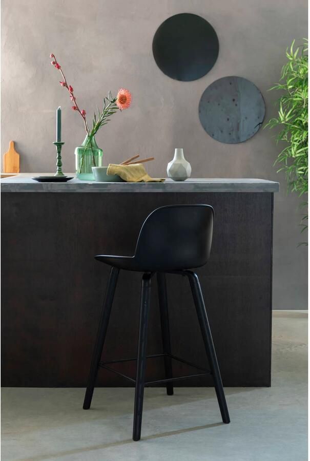 Zuiver Albert Kuip Barkrukken rugleuning 65 cm Zwart Set van 2 - Foto 3