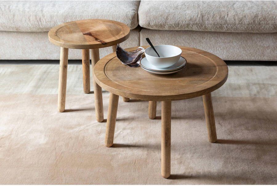 Zuiver Dendron Bijzettafel Rond 60 cm Mangohout Bruin} - Foto 3