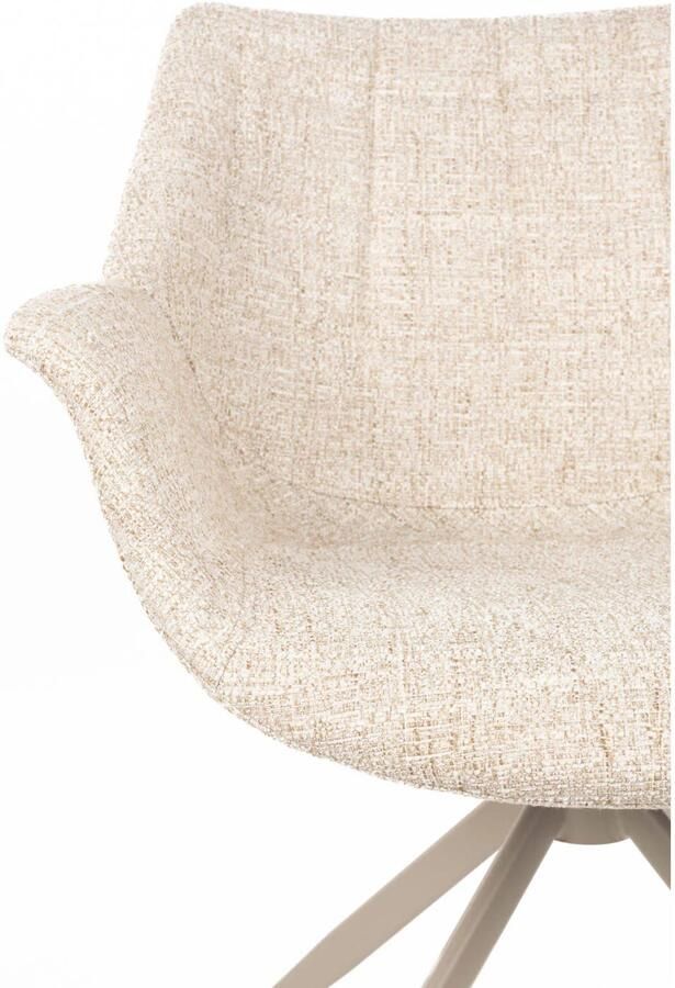 Zuiver Doulton Eetkamerstoelen met Armleuningen Beige Set van 2 - Foto 3