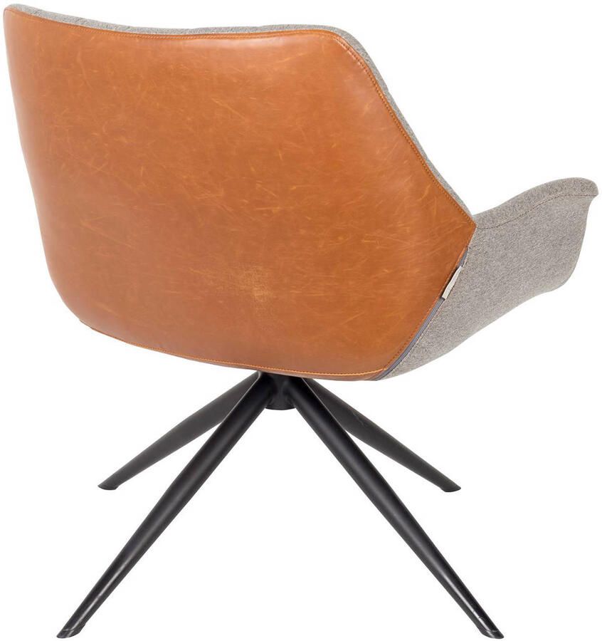 Zuiver Draaifauteuil Doulton PU en stof Grijs Bruin - Foto 2