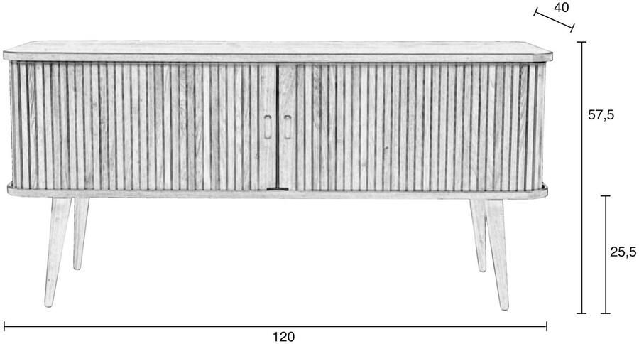 Zuiver TV-meubel Barbier Eikenhout 120cm Zwart - Foto 3