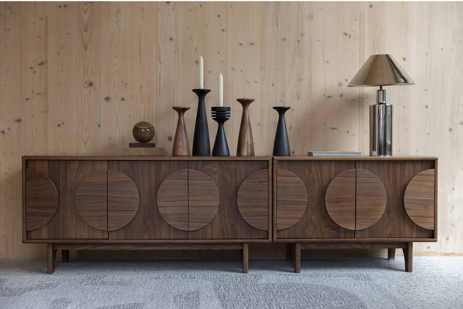 Zuiver Groove Dressoir 3 deuren Walnoothout Donkerbruin