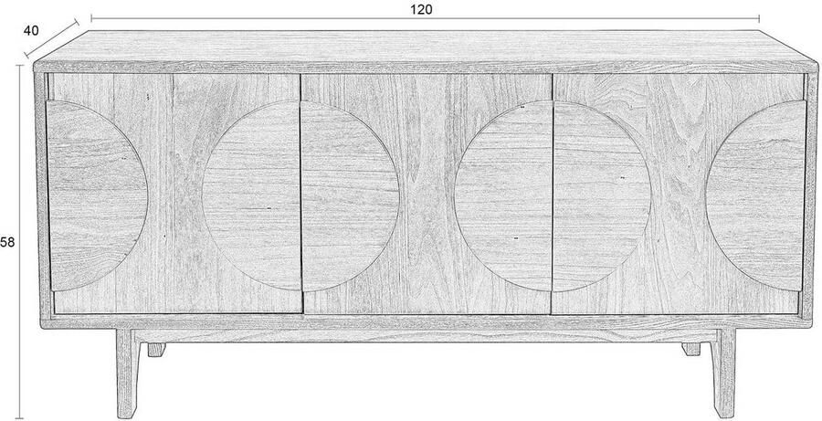 Zuiver Groove Dressoir 3 deuren Eikenhout Bruin - Foto 4