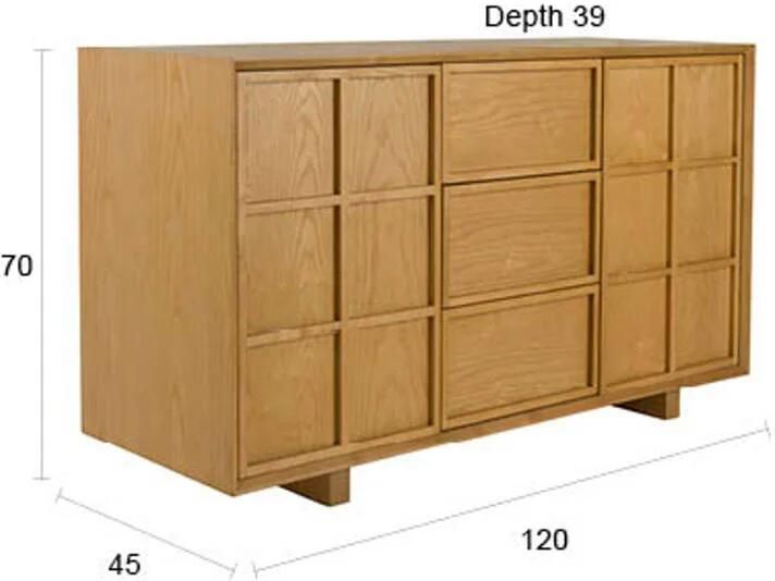 Zuiver Raster Dressoir Hoog Naturel - Foto 4