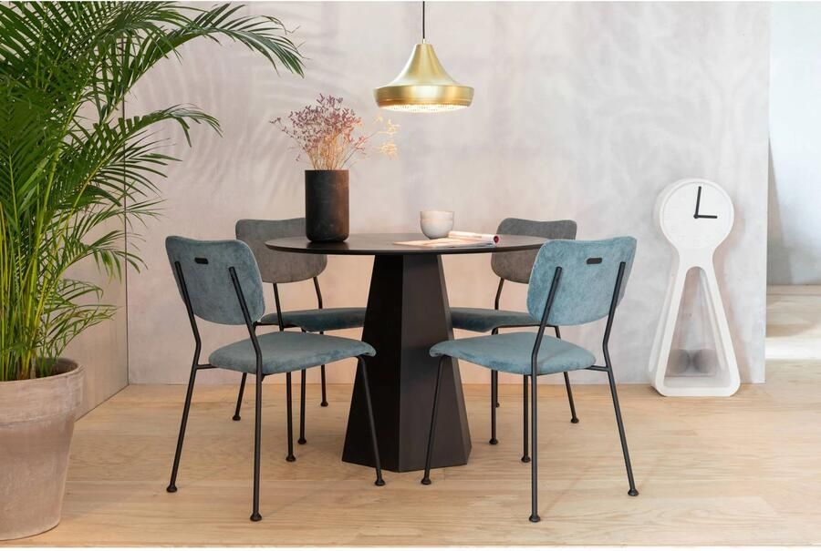 Zuiver Benson Eetkamerstoelen Grijs Blauw Set van 2 - Foto 4