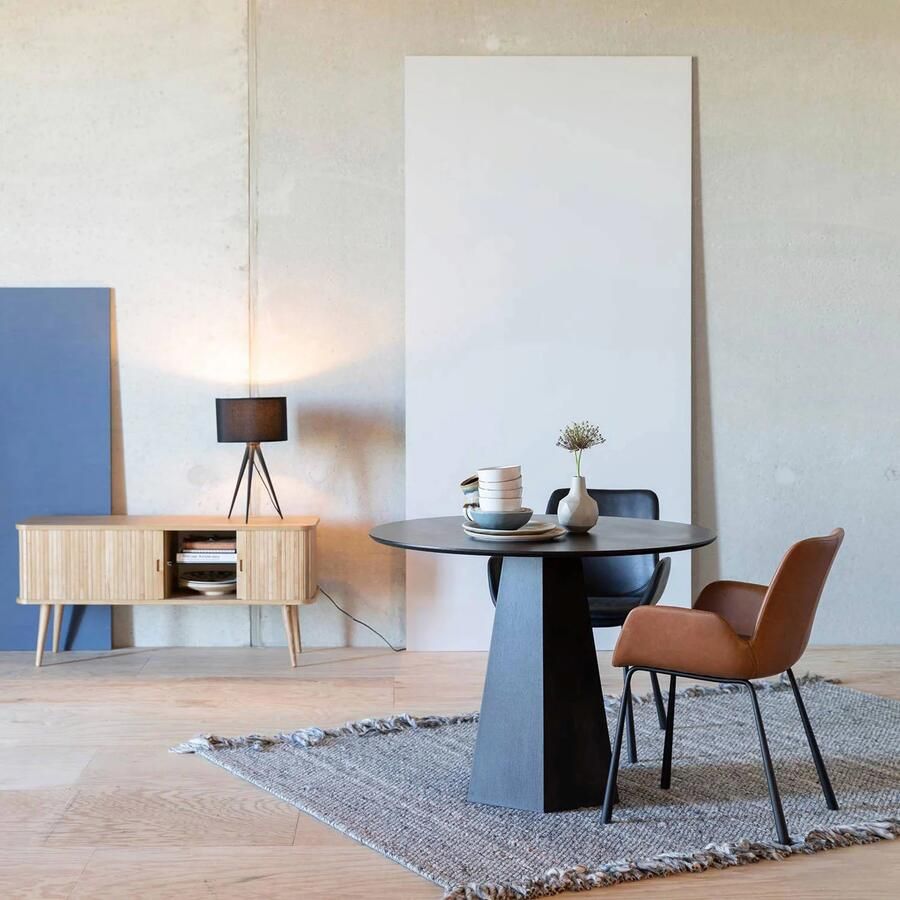 Zuiver Brit LL Eetkamerstoelen met armleuning Zwart Set van 2 - Foto 3