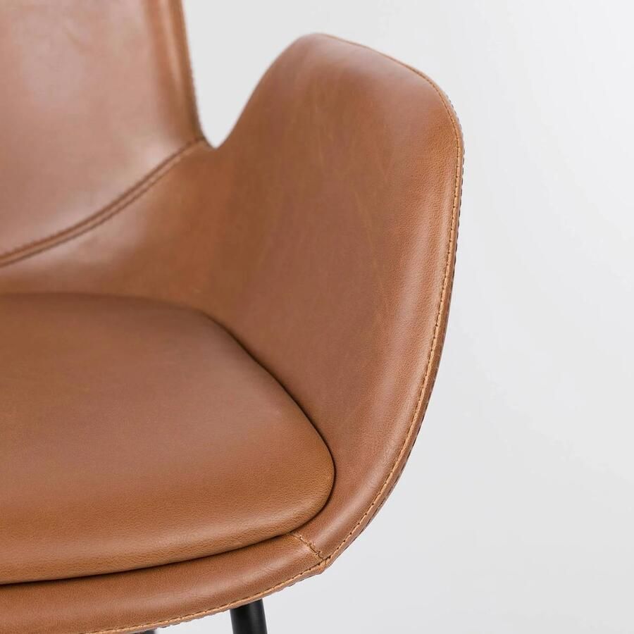 Zuiver Brit LL Eetkamerstoelen met armleuning Bruin Set van 2 - Foto 4