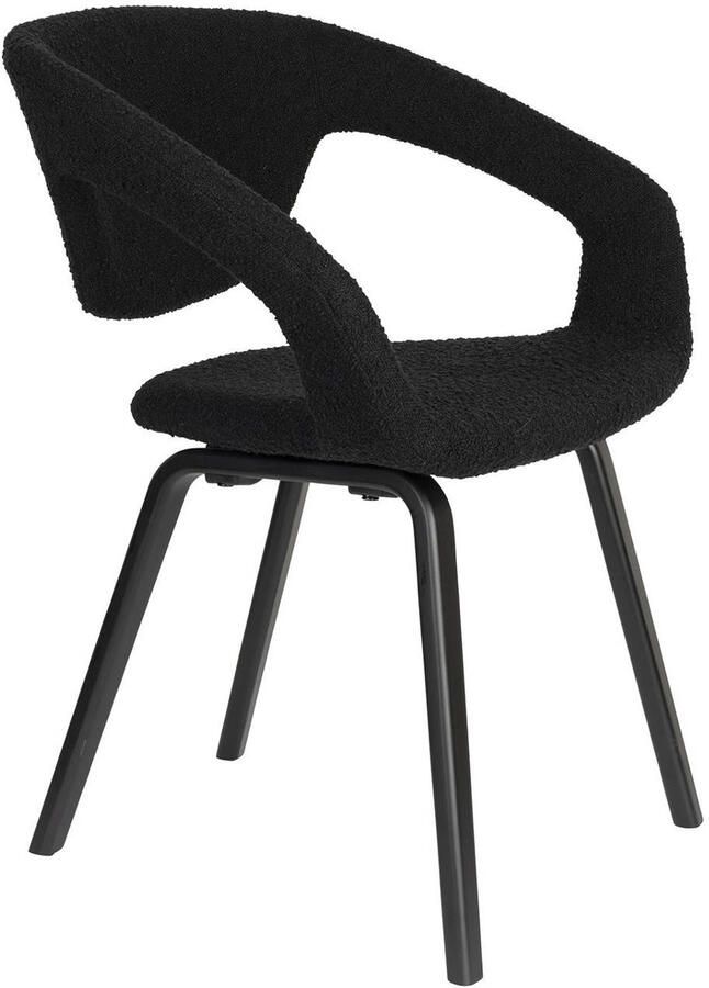 Zuiver Flexback Eetkamerstoelen met armleuning Zwart Set van 2 - Foto 4