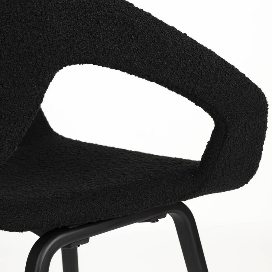 Zuiver Flexback Eetkamerstoelen met armleuning Zwart Set van 2