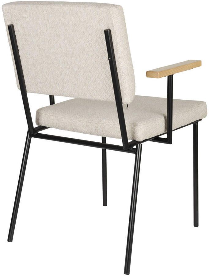 Zuiver Fellow Eetkamerstoelen Armleuning Off-White Set van 2 Grijs - Foto 2