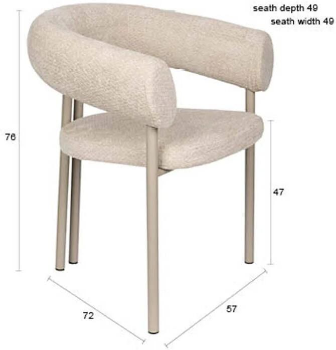 Zuiver Heels Eetkamerstoelen Met Armleuningen Beige Set van 2 - Foto 3