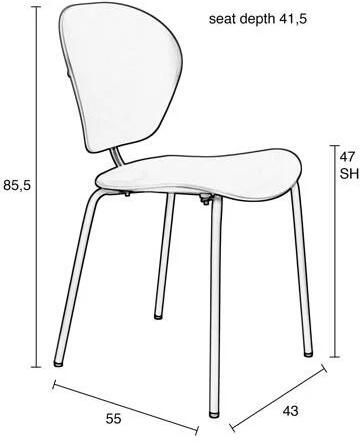 Zuiver The Ocean Chair Eetkamerstoelen Pirate Black Set van 2 Zwart - Foto 5