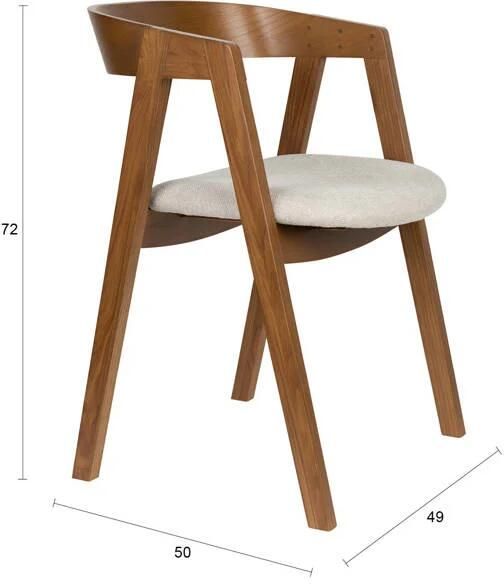 Zuiver Mads Eetkamerstoelen Bruin donker Set van 2 - Foto 4