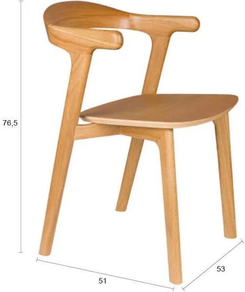 Zuiver Northwood Eetkamerstoelen Armleuning Hout Naturel Set van 2 - Foto 3