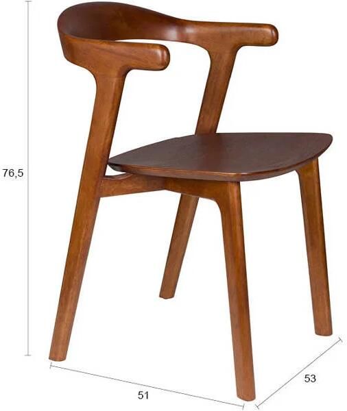 Zuiver Northwood Eetkamerstoelen Armleuning Hout Walnoot kleur Set van 2 - Foto 4