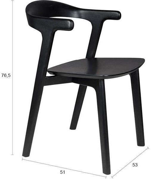 Zuiver Northwood Eetkamerstoelen Armleuning Hout Zwart Set van 2 - Foto 3