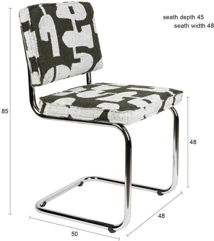 Zuiver Ridge Deco Symbols Eetkamerstoelen Groen Set van 2 - Foto 2