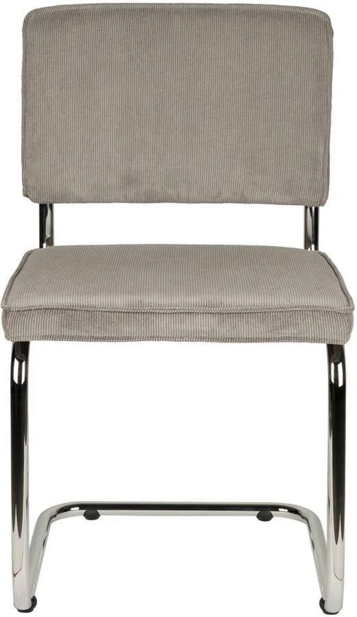 Zuiver Ridge Rib Chrome Eetkamerstoel Cool Grijs Set van 2 - Foto 6