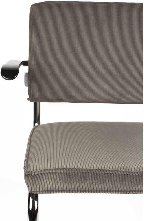 Zuiver Ridge Rib Eetkamerstoelen Met Armleuning Grijs Set van 2 - Foto 4