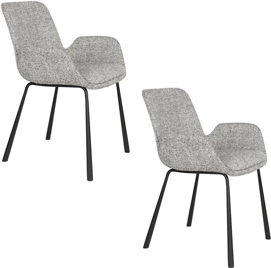Zuiver eetkamerstoelen Brit met armleuningen grijs (set van 2)