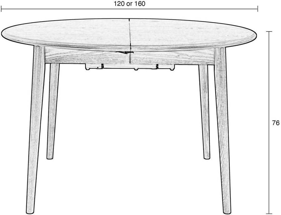 Zuiver Uitschuifbare Ronde Eettafel Twist Walnoot 120-160 x 120cm Bruin - Foto 2