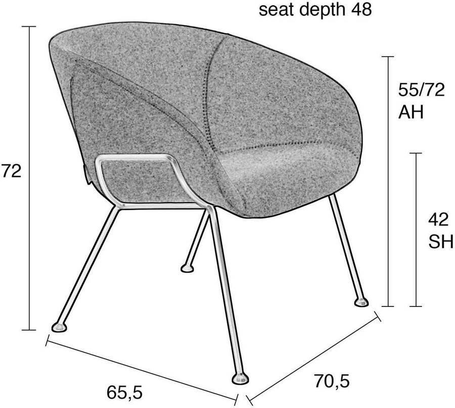 Zuiver Feston Loungestoel Zwart