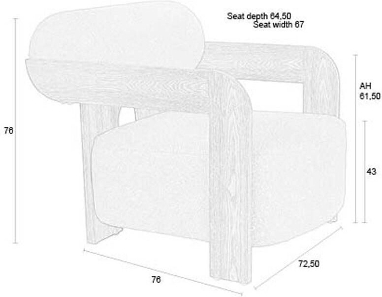 Zuiver Fauteuil Oolong Bouclé en eikenhout Ocean Blue - Foto 3