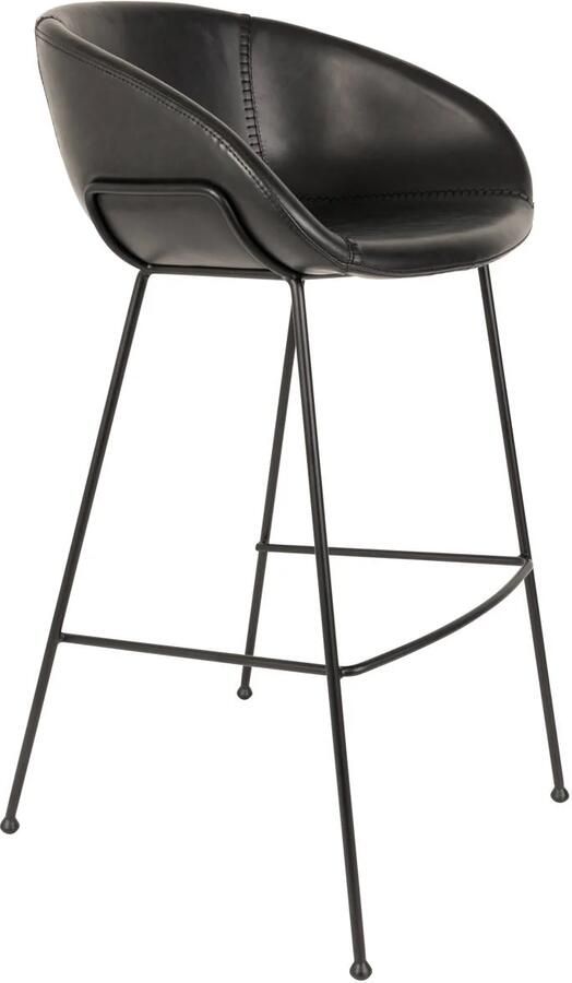 Zuiver Feston Barkrukken rugleuning 76 cm Zwart Set van 2 - Foto 4