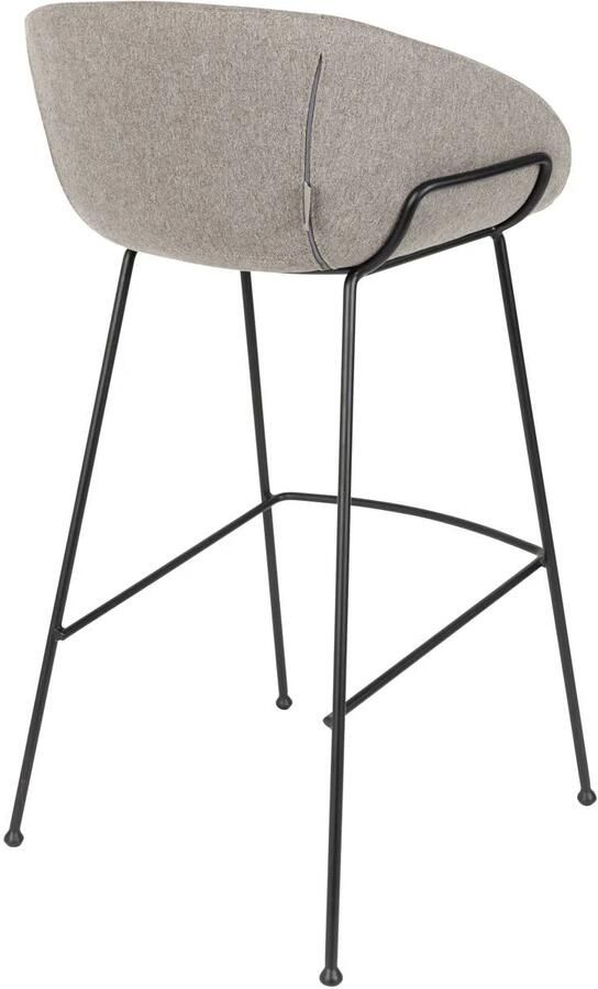Zuiver Feston Barkrukken rugleuning 76 cm Grijs Set van 2 - Foto 4