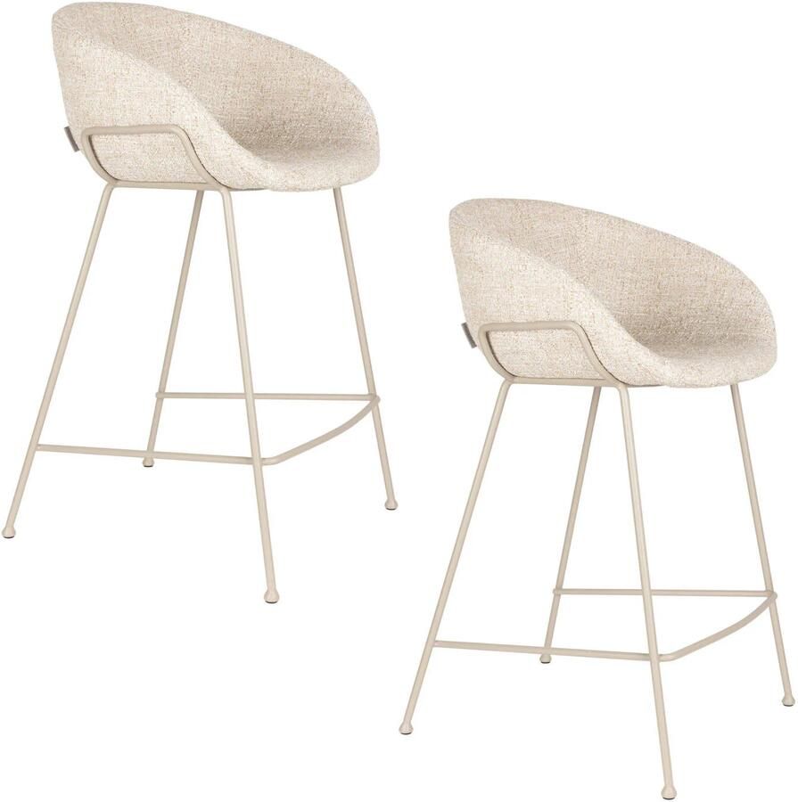Zuiver Feston Barkrukken 65 cm Beige Set van 2