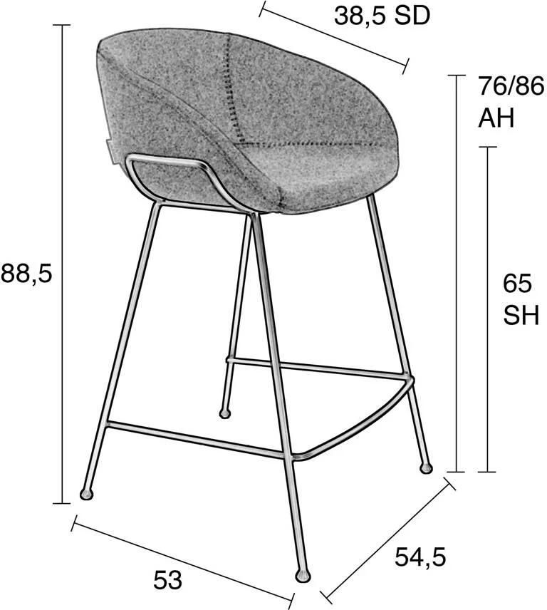 Zuiver Feston Barkrukken rugleuning 65 cm Bruin Set van 2