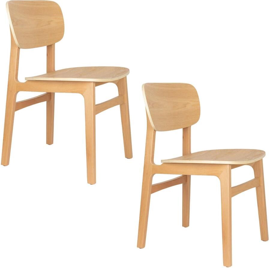 Zuiver Fleur Eetkamerstoelen Hout Naturel Set van 2