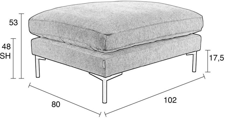 Zuiver Summer Hocker Antraciet Grijs} - Foto 4