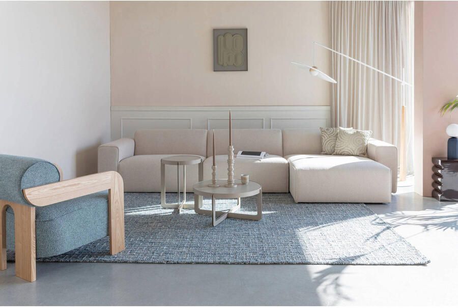Zuiver Sofa Milka 4 5-zitsbank Chaise longue Rechts Zand Crème